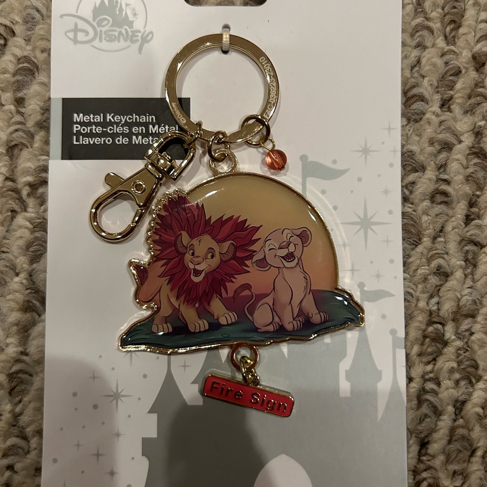 Disney Lion King Metal Keychain - Brown and Gold